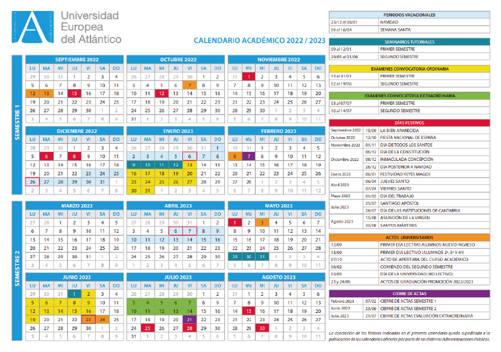 Calendario 2022/2023