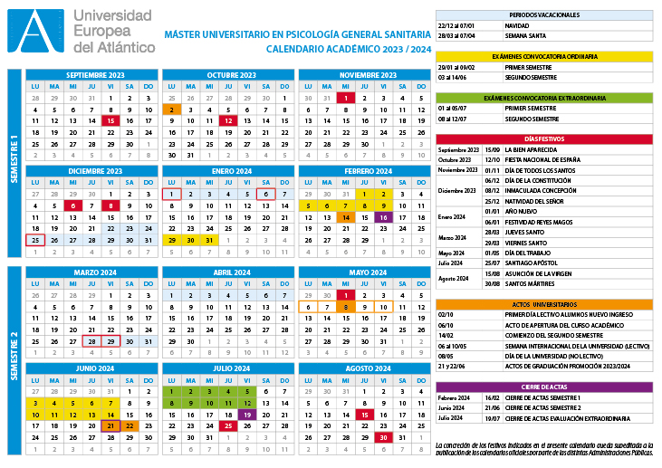 Calendario 2023/2024